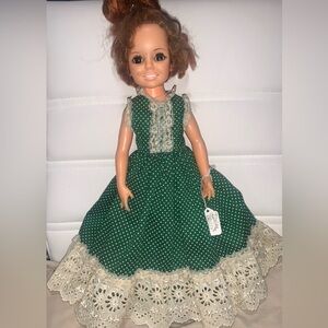 Crissy Doll 1969 Ideal with green dress 18”